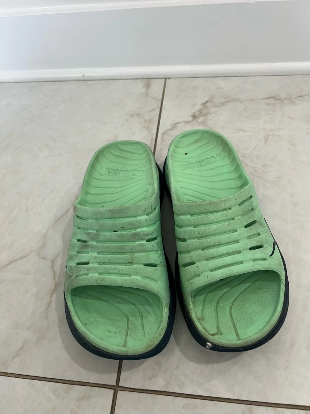Hoka One One Mint Green Ora Recovery Slides Size 9 Men's